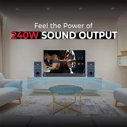 Aiwa Soundbar with Bluetooth V5.3 and Powerful Bass, 6.50 Inches Subwoofer, 2.1 Channel with Remote Control SD Card, HDMI AUX, USB and Optical Connectivity 240W Sound bar | Satori - AW-SSB240 (Black) 5