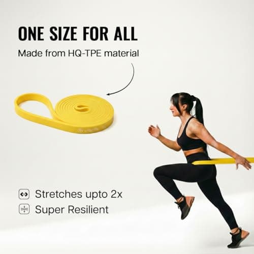 Wiselife Fabric Resistance Power Band, Pull Up Bands, Pull Up Assistance Bands, Workout Bands, Exercise Bands, Resistance Bands For Legs, Working Out, Muscle Training, Pull Up Assist Upto 7Kg(Yellow) 4