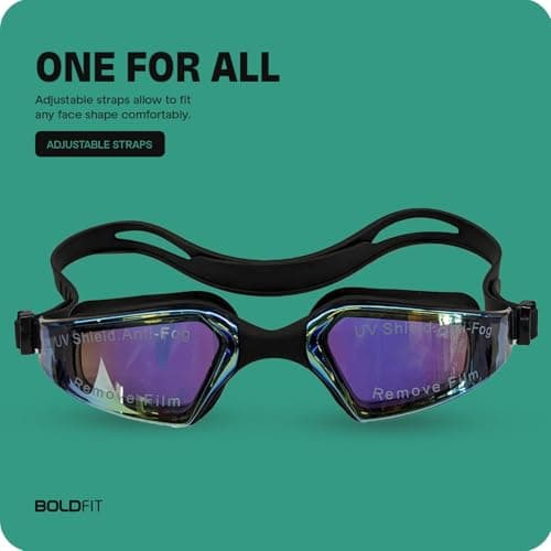 Boldfit Swimming Cap Goggles with Ear & Nose Plug Set for Men Swimming Cap & Goggles for Women Combo with Anti Fog Adjustable Strap for Training Set Black 5