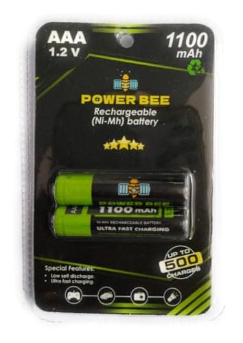 Power-BEE Buttontop AAA 1.2v 1100mAh Rechargeable (Ni-Mh) Powerful Battery (Pack of 2), Ideal for Trimmer, Remote, Toys, Clock,Camara, Torch 4
