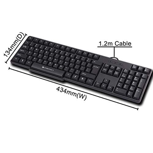 Zebronics Wired Keyboard and Mouse Combo with 104 Keys and a USB Mouse with 1200 DPI -JUDWAA 750 3