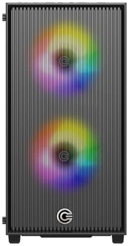 Circle Miniator M1 Mid- Tower Computer Case | Gaming Cabinet - Black| Support M-ATX, ITX | Pre- Installed 2 x 120mm Front and 1 x 120mm Rear ARGB Mirror Fans 2