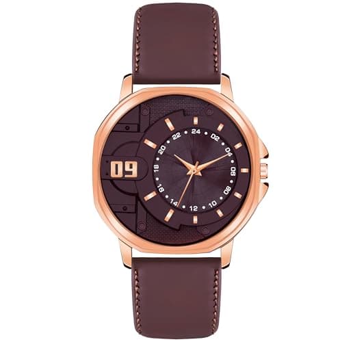 Acnos Luxury & Sporty Unisex Watch - Brown Metal Analog Dial