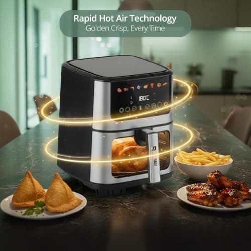 IBELL AEROFRY650 Air Fryer 6.5Litre For Home, 1500W Digital Touch Screen 8 Preset Mode, Rapid Heating up, Non-Stick Oven, Oilless Cooking, Temperature And Time Control, 2 Year Warranty (Black) 5