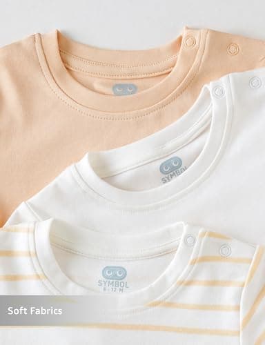 Amazon Brand Symbol Unisex 100% Cotton Half Sleeve T-Shirts (Pack of 3) (SK-BTS-SS26-2004 (0-24M)_BSWCWS_6-12 M) 5
