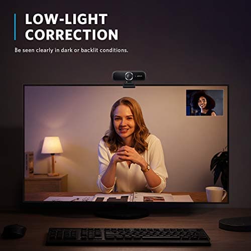 Anker PowerConf C300 Smart Full HD, AI-Powered Framing & Autofocus, 1080p Webcam with Noise-Cancelling Microphones, Adjustable FoV, HDR, 60 FPS, Low-Light Correction, Zoom Certified 4