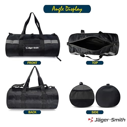 Jager-Smith JSGB401(Black,Grey) Unisex Gym Bag with Shoe Compartment | Front Pocket 2