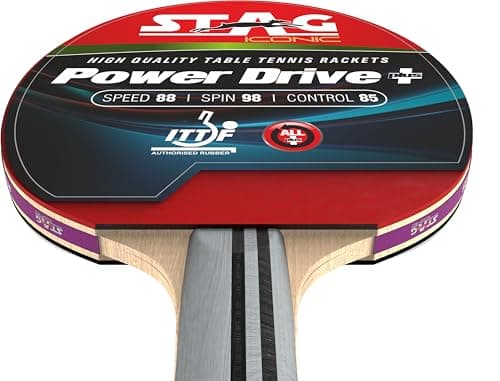 Stag Iconic Power Drive Plus Table Tennis Racquet Intermediate ITTF Approved Rubber (Multicolor) 4