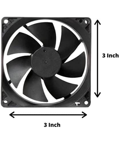 LEDTRIX -DC 12V Cooling Fan for PC Case 80X80X25MM Cabinet Fan 3.-Inch Square Cooler (Black) (PACK OF 5) 4