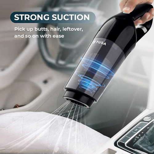 Tusa Cordless Vacuum Cleaner, Portable High Power Brushless Motor Vacuum Cleaner. Powerful Suction - for Car, Pet Hair and Home Cleaning (V2) Black 3