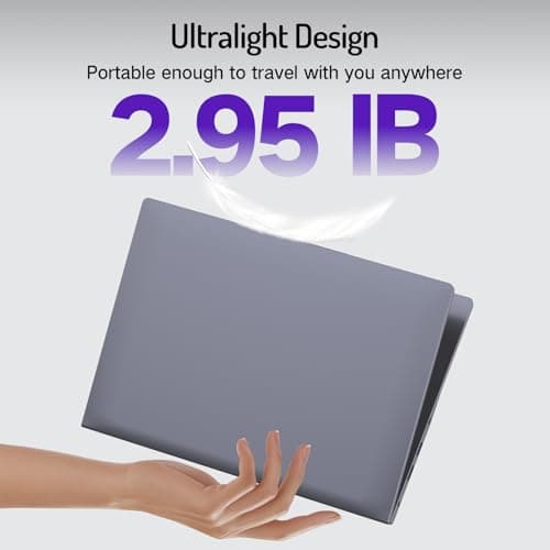 DERE 14 inch Traditional Laptop Computers, 1920 * 1200 IPS Display Laptop for Student and Business, N5805, 8GB RAM, 256GB SSD, HDMI, Wi-Fi, Win11 OS, Silver Gray 3