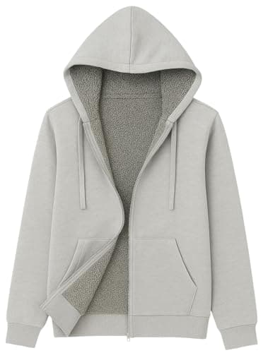 ADBUCKS Winter Wear Jacket Inside Full Black & White Fur & Made By Rich Cotton Fabric With Hoodies For Mens (Lightgrey, Medium)