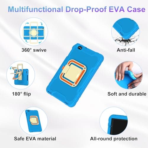 2025 10" Android Tablet 15 Tablets 30GB RAM 128GB ROM 1TB Expand, 8000mAh Octa-Core Tablet with Drop Proof Case, Gemini AI, HD IPS Screen, GPS, 5G WiFi, Split Screen, Widevine L1 - Blue 5