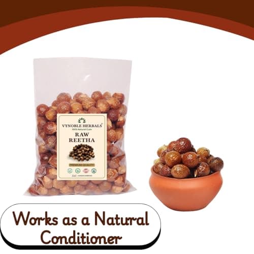 VYNOBLE HERBALS 100% Natural Raw Reetha Nuts | 1 Kg Premium Aritha / Ritha / Soapnut (Sapindus trifoliatus) Whole Nuts | For Hair Wash, Natural Shampoo, Scalp Cleansing & Skin Care | Chemical-Free | F 5