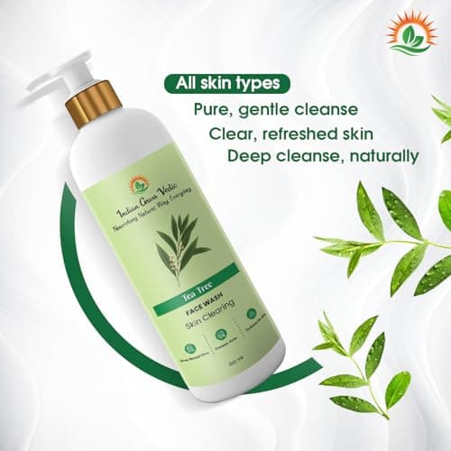 India Grass Vedic Tea Tree Face Wash: Purifying blend harnesses the Tea Tree's clarifying power and Ayurvedic herbs to deeply cleanse pores 2