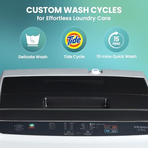 Haier 6 kg 5 Star Oceanus Wave Drum Washing Machine Fully Automatic Top Load (HWM60-AE, Moonlight Silver) 3