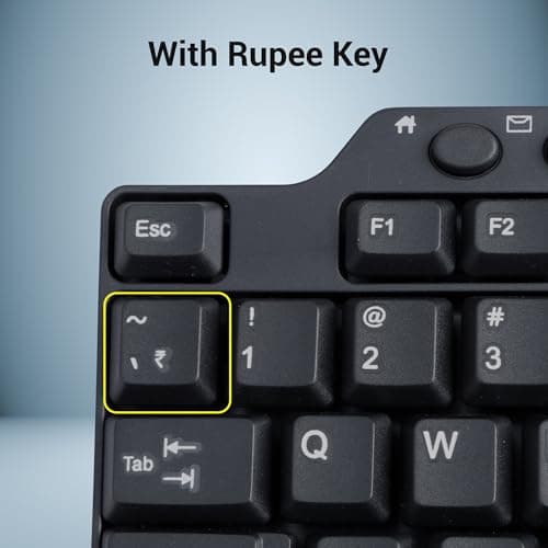 Zebronics ZEB-KM2100 Multimedia USB Keyboard Comes with 114 Keys Including 12 Dedicated Multimedia Keys & with Rupee Key 3
