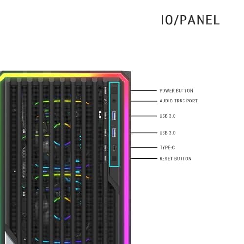 Ant Esports Mesh X 360 Mid-Tower Computer Case/Gaming Cabinet - Black | Pre-Installed 4 ARGB Fans 3