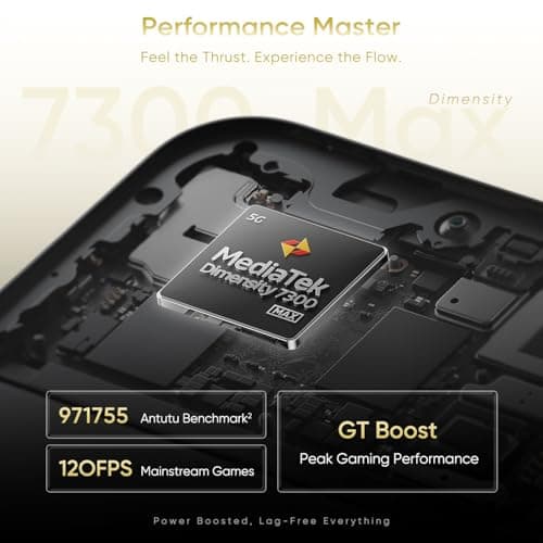 realme 16 Pro 5G Smartphone 12+256GB, 144Hz AMOLED Display, 7000mAh Battery, 80W SuperVOOC, 200MP Primary Camera 50MP Front Camera, MediaTek 7300-Max Processor, IP69, Master Gold 3
