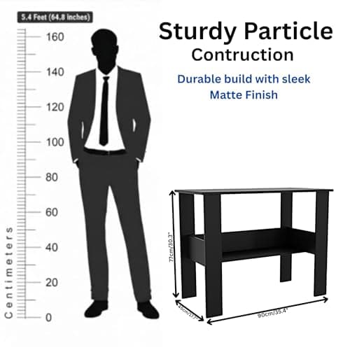 Spyder Craft Genesis Engineering Wood Modern Office Desk Study Table Computer Table for Office Work from Home Kids Study Room Workstation Color -Black (Black) 2