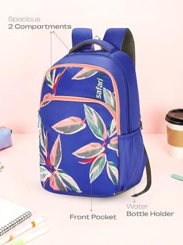 Safari Inkblossom School Bag For Girls, Capacity - 36L, 2 Compartments Backpack For kids 5