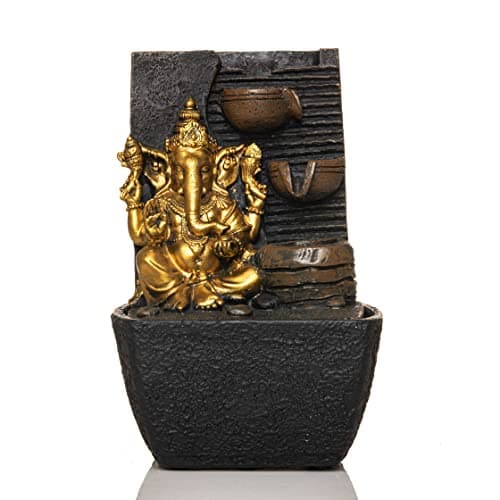Global Grabbers Polyresin Table Top Indoor Outdoor Water Fall Fountain with LED Lights Home Decor Decoration Gift Gifting Items-GOL_BRO-SF21-(000) (MINI, GOL_BRO-SF21) 5