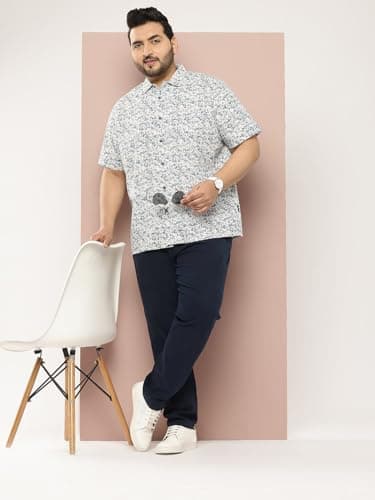 Thomas Scott Men Plus Size Pure Cotton Chinos Trousers(TSB097_Navy_46) 4