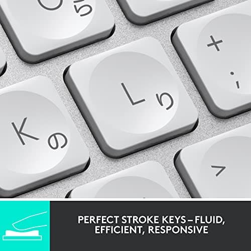 Logitech MX Keys Mini for Mac Minimalist Wireless Illuminated Keyboard with Free Adobe Subscription, Compact, Bluetooth, Backlit Keys, USB-C, Tactile Typing, Metal Build-Pale Grey 3