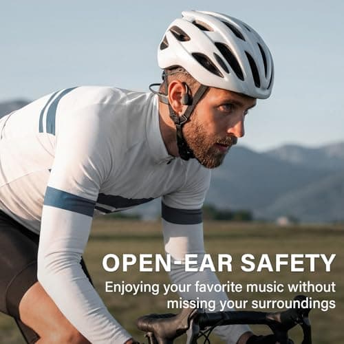 Rakklor Bone Conduction Headphones Bluetooth 5.4 Open-Ear Headphones with Mic 20 Hour Playtime, IPX5 Waterproof Wireless Earbuds for Running Cycling Sport Workouts, Black/Gray 3
