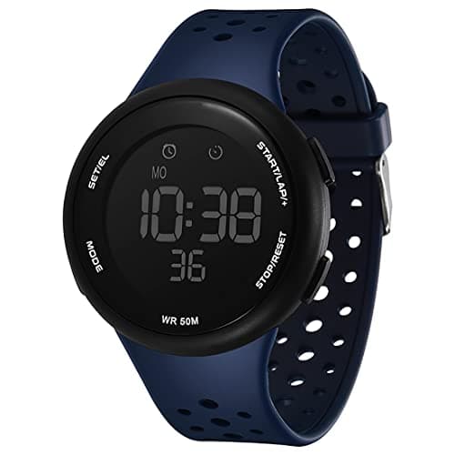 Shocknshop Digital Sports Multi Functional Black Dial Watch for Men Boys -WCH79 (Blue)