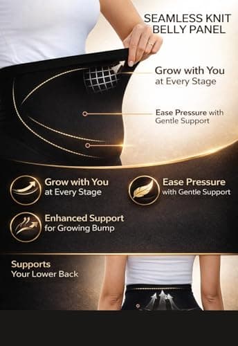 Fashiospice Stretchable Relaxed Fit Maternity Pants | Maternity Yoga Pants | Maternity Trousers for Pregnancy, Pant for Pregnant Women for Ultimate Comfort (in, Alpha, 4XL, Regular, Pitch Black) 4