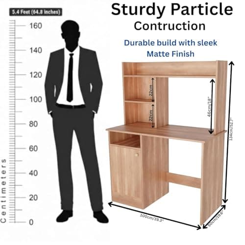 SPYDER CRAFT Engineering Wood Modern Office Desk Study Table Computer Table for Office Work from Home Kids Study Room Workstation (Oak) Assembly (DIY) Do It By Yourself 2
