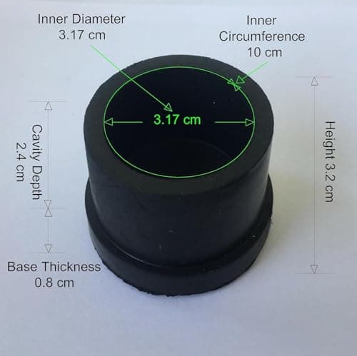 UGS Round Rubber Chair Leg Caps, Black, 1.25 Inch (31.75 mm), Anti-Scratch Floor Protectors, Pack of 4 2