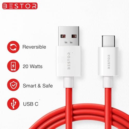 BESTOR USB Type C Cable Fast Charging, Data Sync Fast Charging Cable USB-A to USB-C (Compatible with MOBILE, LAPTOPS, TABLET, COMPUTER, 1 Meter) (20W) 2