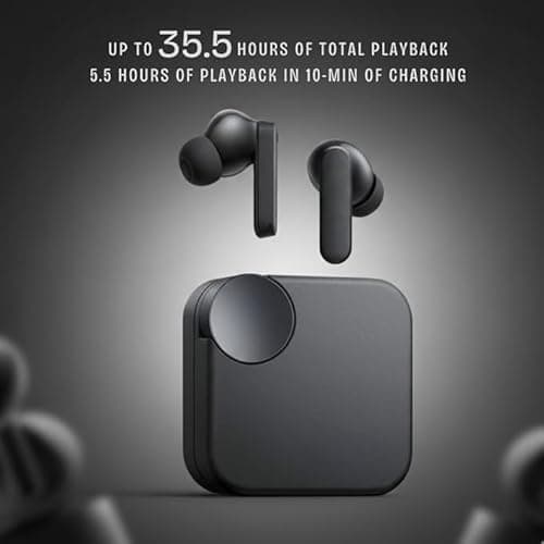 NakshSales Wireless Earbuds Bluetooth 5.3 TWS Earphones Full Touch Control Headphones Built-in Microphone Premium Sound Quality Ensure Fast Stable & Connection With Type C Charger 3