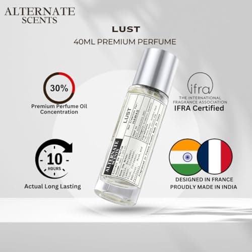 Alternate Scents LUST Long Lasting 40ML Perfume For Men |Strong& long Lasting with 30% Oil Concentration| Fresh Fruity-Aquatic | Fragrance From France 5