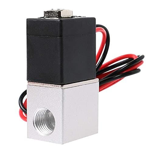 Mplus 1/4 Inch 2/2 Way 12V DC Direct Acting Solenoid Air Valve 1/4" 12V DC 2 Way Pneumatic Aluminum Electric Solenoid Valve Normally Closed Fast Response for Air Gas Water N/C 2