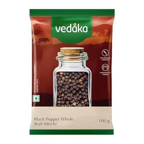 Vedaka Black Pepper Whole (Kali Mirch) |100g |No added colours | No added preservatives | Seeds |