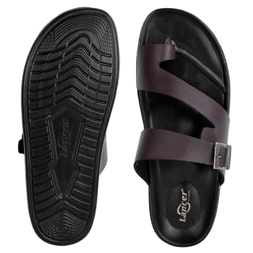 Lancer LUXE-1BRN Brown Double Density Soft Cushion Slippers, 7 4