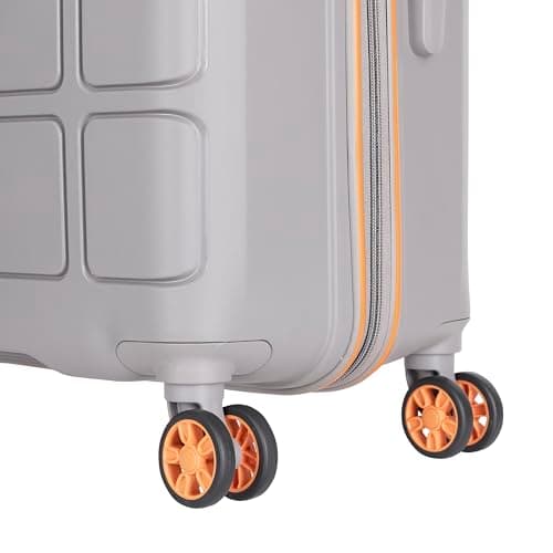 Kamiliant American Tourister Medium Harrier Zing 68 Cms Check-in (PP) Hard Sided 8 Wheels Spinner Luggage/Suitcase/Trolley Bag (Light Grey) (Double Wheel), Medium 5