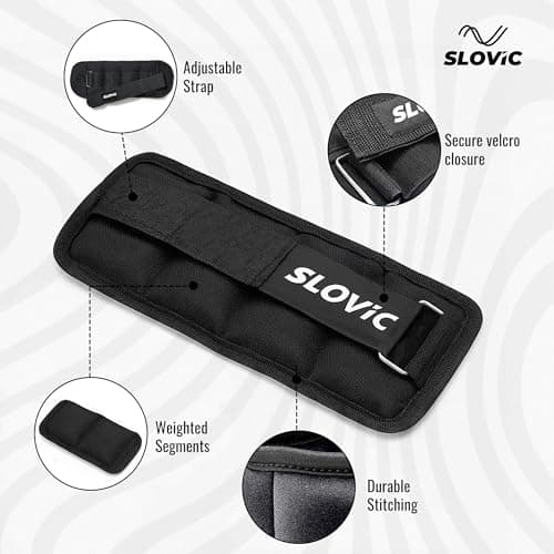 Slovic Ankle Weights 2 KG [2 x 1 KG] for Legs | Adjustable Leg Weights | Extra Weight for Leg Exercise for Men & Women | Strength Training Weight for Walking, Running, Gym, Physical Therapy 2