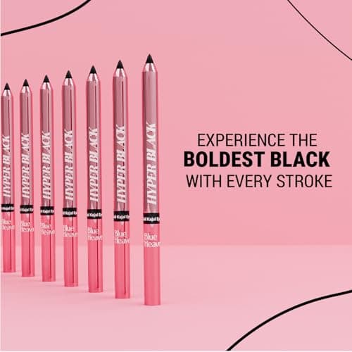 Blue Heaven Hyper Black Gel Kajal Eyeliner Enriched with Vitamin E & Almond Oil | Smudge-Proof & Waterproof | Smooth Glide Kajal For Women With Sharpener | 24 Hrs Long Stay,1.5g 3