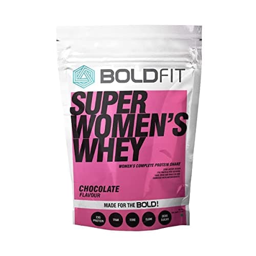 Boldfit Super Women's Whey Protein Powder For Women with Hair Skin and Nails support, No Added Sugar, Ideal for weight loss & slim body, Keto Friendly (500gm Chocolate)