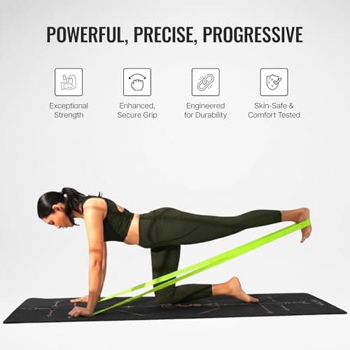 Wiselife Professional Latex Resistance Thera Band (Light Resistance) | 48x4 inch | 100% Natural Latex Resistance Band | For Warm-Up, Stretching, Strength Training, Exercise, Gym Workout & Yoga (Green) 4