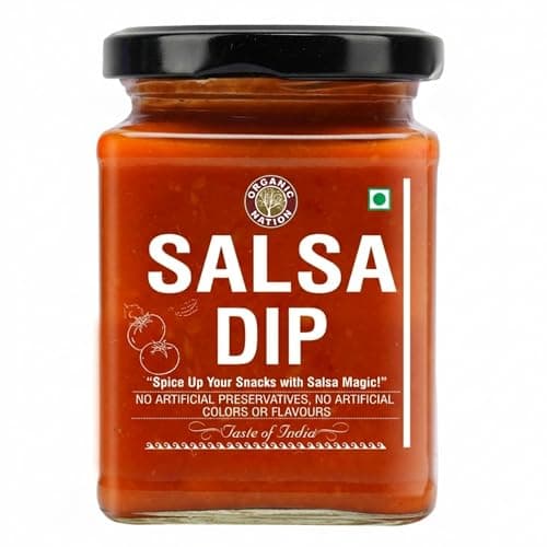 ORGANIC NATION Salsa Dip - Natural Salsa Sauce for Snacking and Cooking - Homestyle Made with Fresh Tomatoes, Herbs & Spices, No Added Preservatives, No Artificial Flavours, Traditional Recipe - 260g
