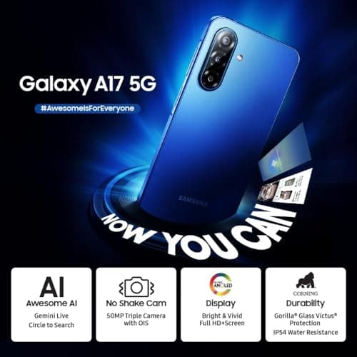 Samsung Galaxy A17 5G (Black, 6GB RAM, 128GB Storage) | 50 MP No Shake Camera | Gemini Live | Circle to Search | Super AMOLED | Corning Gorilla Glass Victus | 7.5mm Sleek | AI 3