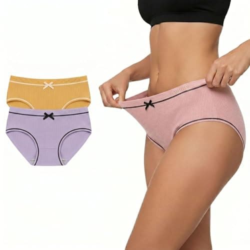 Kaththai Anti Bacterial Super Combed Cotton Panty for Women Hipster, Moisture Wicking Soft & Breathable Underwear Panties (Free Size)(Waist:26 to 34Inch) (in, Alpha, XL, Regular, 2, Multicolor)