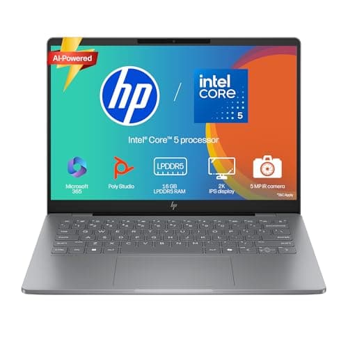 HP OmniBook 7, Intel Core 5 210H Laptop, (16GB LPDDR5,512GB SSD), 2K,IPS, Anti-Glare, 14''/35.6cm, Win 11, M365, Office 24, Meteor Silver,1.5kg, 5MP Camera w/Privacy Shutter, Backlit, fs0789TU