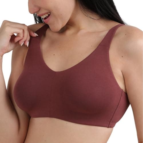 Wacoal Basics Essentials Live in Non-Padded Non-Wired Full Cup Everyday Wear Cotton Blend T-Shirt Bra-Dark Brown-36D 5