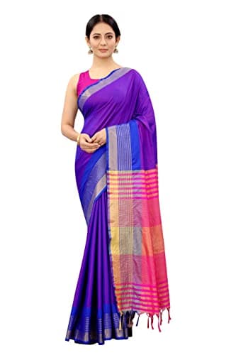 Enthone Women's Uppada Art Silk Saree With Blouse Piece (SZ-AURA2-BU-761_Blue)